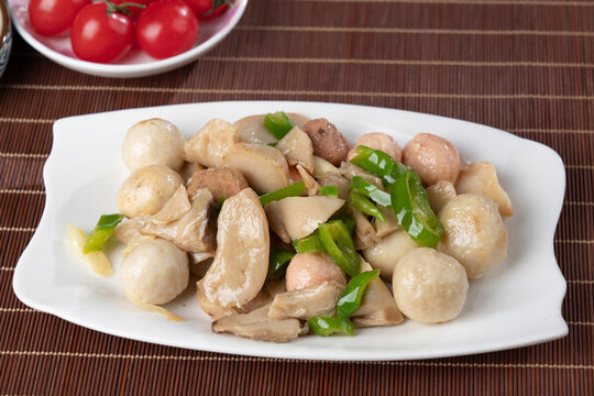 杏鮑菇燒魚丸