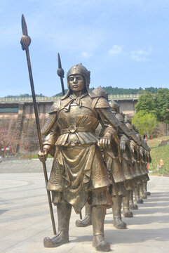 四川金龍長(zhǎng)城仿古甲胄衛(wèi)兵塑像