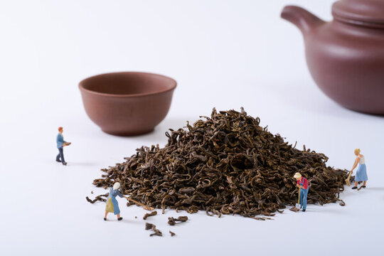 微缩创意茶叶与茶农