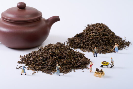 微缩创意茶叶与茶农