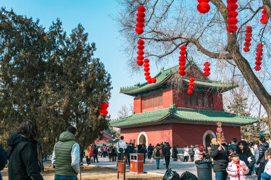 紅燈籠春節(jié)氛圍冬季