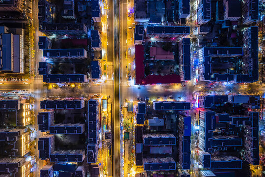 中國黑龍江哈爾濱市區(qū)建筑夜景