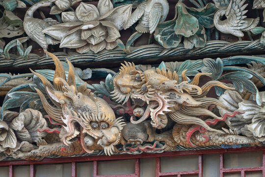 山陜甘會館龍元素龍雕刻龍檐獸