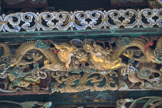 山陜甘會館龍元素龍雕刻龍檐獸