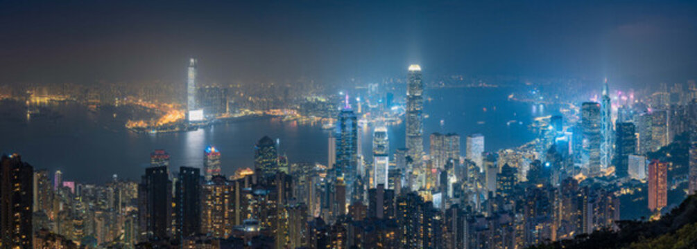香港城市天際線全景