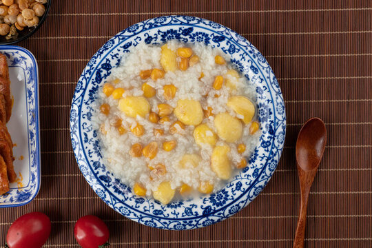 板栗玉米粥