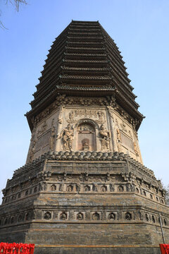 北京天寧寺密檐式遼代磚塔