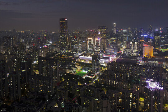 深圳后海航拍城市建筑風(fēng)光夜景