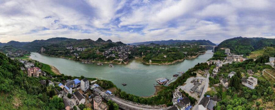 湖南湘西芙蓉鎮(zhèn)全景圖