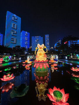 千燈湖春節(jié)夜色