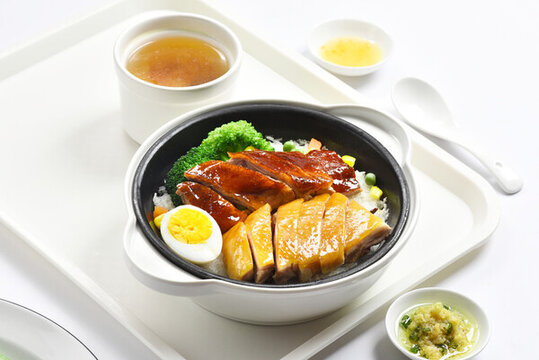 鹽焗雞烤鵝雙拼煲仔飯