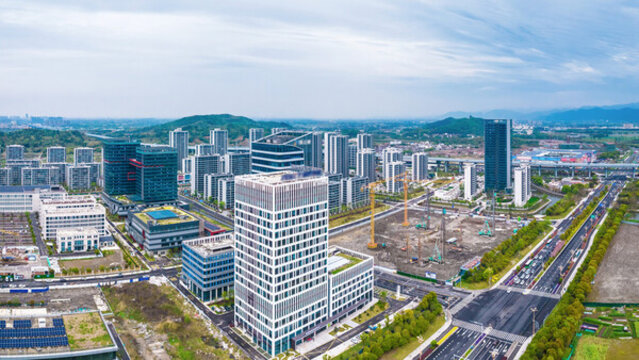 寧波市奉化區(qū)城市風(fēng)光航拍