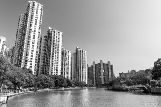 上海蘇州河沿岸建筑及碼頭