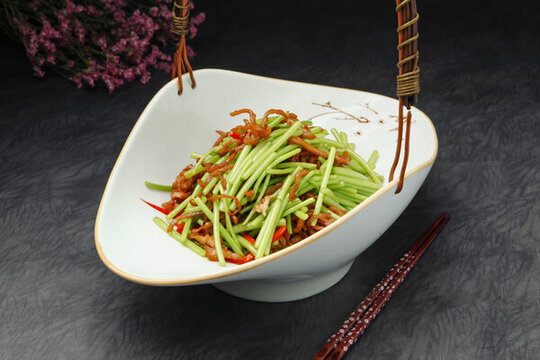 咸肉炒蘆蒿