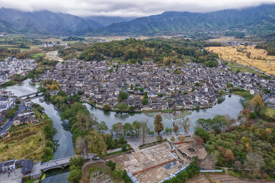 宏村西遞皖南古村落世界遺產(chǎn)航拍