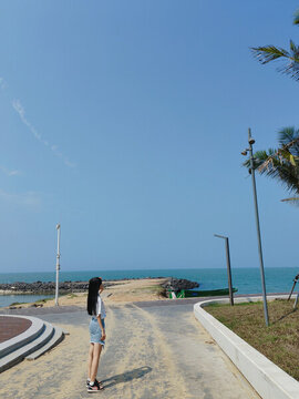 海邊沙灘棧道