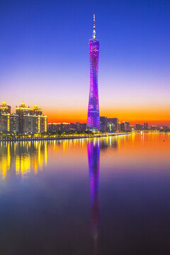 廣州珠江廣州塔夜景燈光