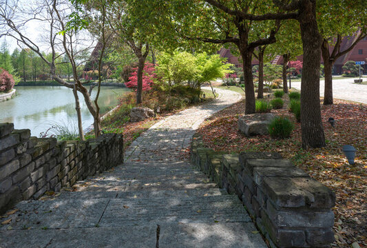 公園石板路