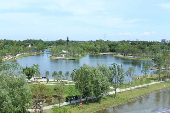 俯拍法治濕地公園