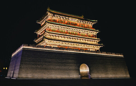 山西太原首義門城樓夜景
