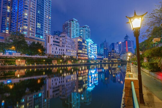 貴陽南明河城市風(fēng)光夜景