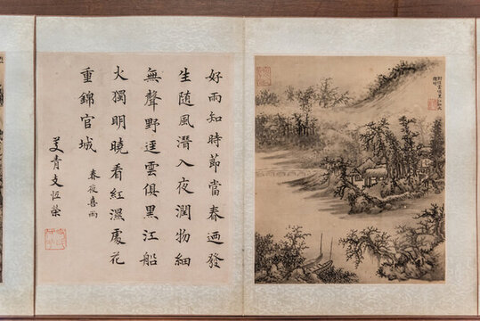 明代謝時臣杜陵詩意圖之春夜喜雨
