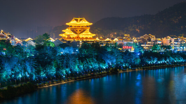 廣西柳州百里柳江夜色