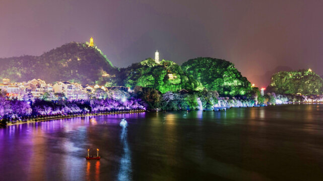 廣西柳州百里柳江夜色