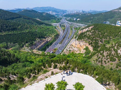 航拍濟南扳倒井立交橋