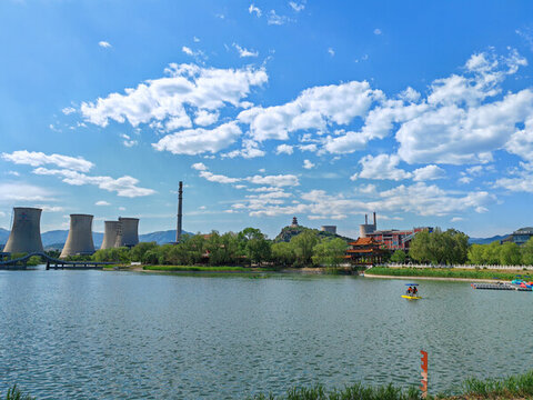 首鋼園群明湖湖景