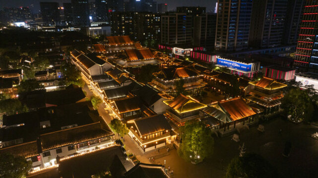 杭州拱墅區(qū)大兜路香積寺夜景