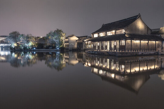 嘉興梅灣街夜景江南水鄉(xiāng)夜景風(fēng)光