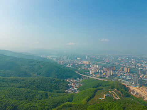 航拍西雙版納景洪市城市風(fēng)光
