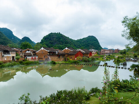 中國(guó)湖南江永古村落勾藍(lán)瑤寨景觀