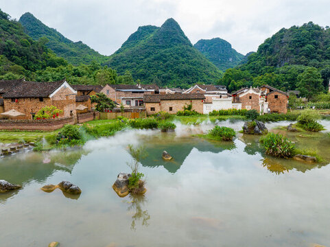 中國湖南江永古村落勾藍瑤寨景觀