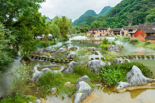 中國湖南江永古村落勾藍瑤寨景觀