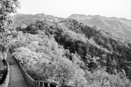 長城黑白照片