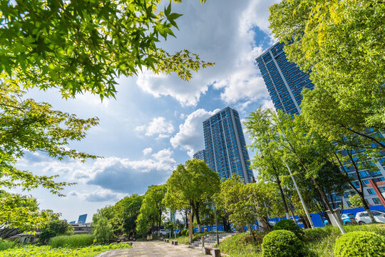 上虞江濱城市風光