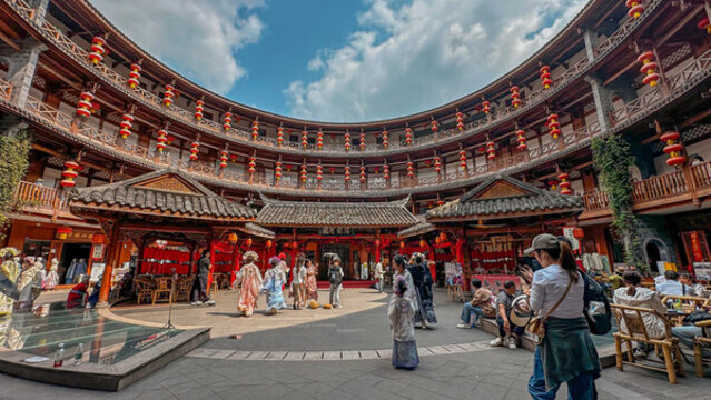 四川成都洛帶古鎮(zhèn)客家土樓