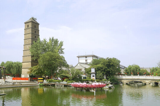 洛邑古城新潭遺址及宋代文峰塔