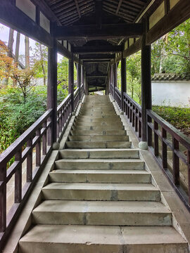 四川江油李白故居廊亭