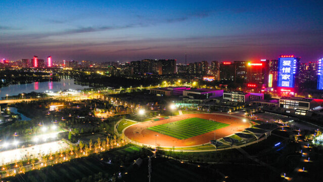 德州開發(fā)區(qū)體育公園夜景城市夜景