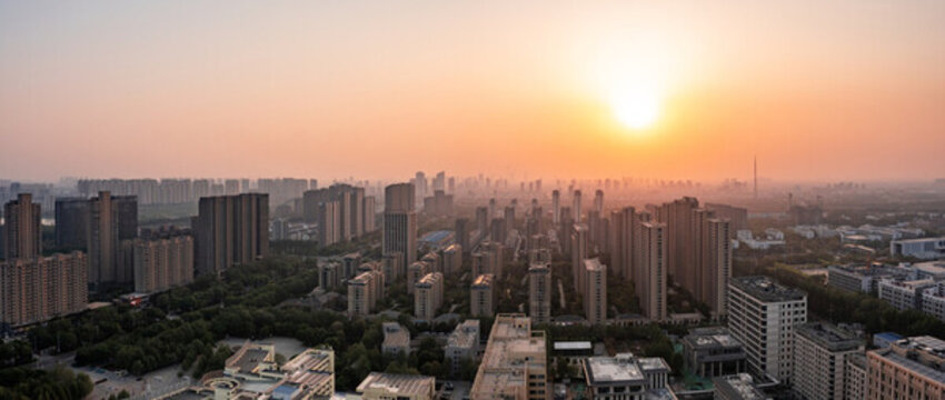 德州開(kāi)發(fā)區(qū)東匯大廈茶城城市夕陽(yáng)