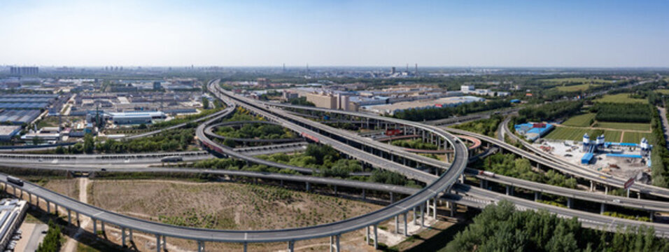 北外環(huán)高架橋全景高速公路