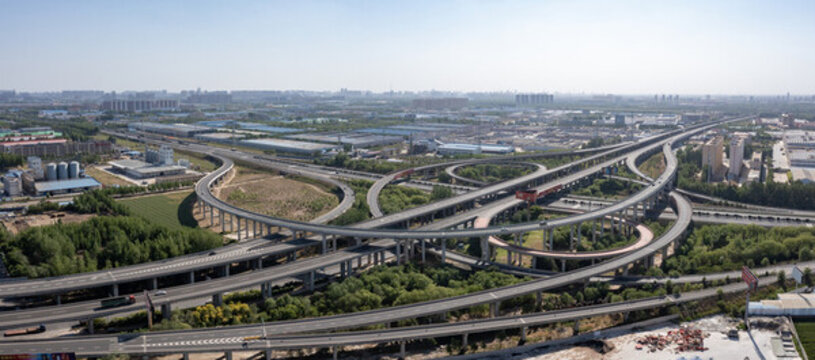 北外環(huán)高架橋全景高速公路
