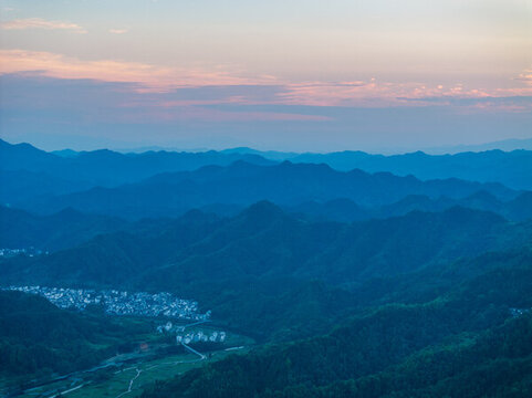 安徽石潭風(fēng)景區(qū)日落晚霞
