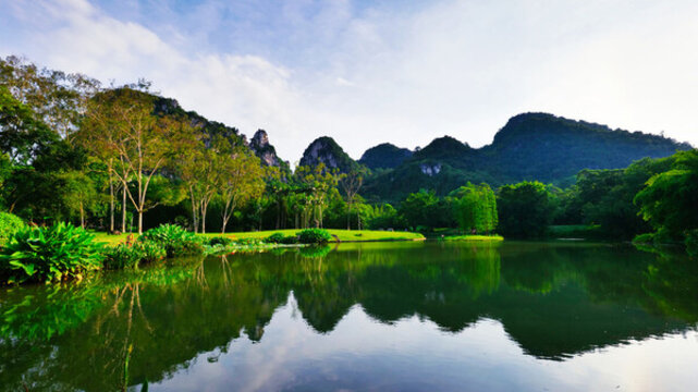 廣西柳州龍?zhí)豆珗@自然風景
