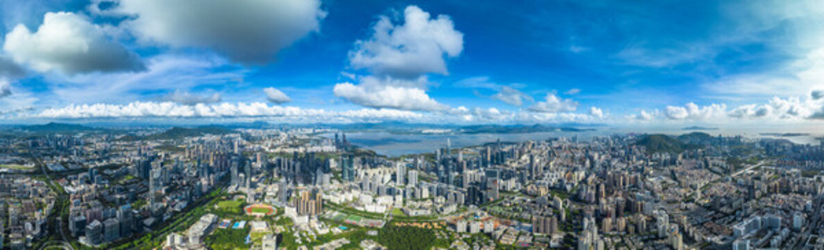 深圳南山科技園藍(lán)天白云全景圖