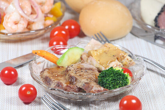 烤牛肉與烤雞胸