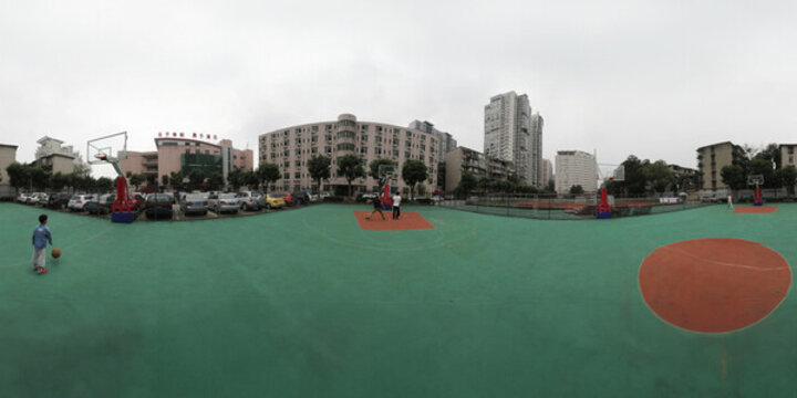 四川音樂學院籃球場360度全景